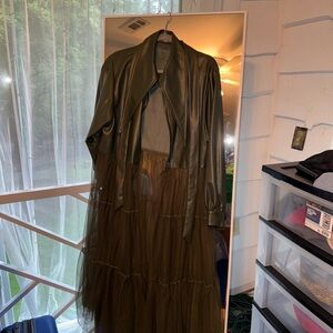 Chic Olive Green Women's Trench Coat